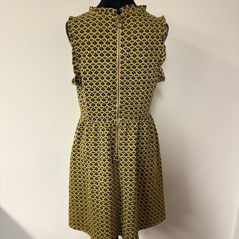 Xhilaration Women's Dress Large Yellow Black Geometric Sleeveless Fit & Flare - Picture 5 of 5